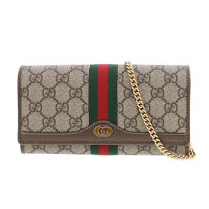 GUCCI （グッチ） オフィディア GG チェーンウォレット Brown 財布 ショルダーウォレット GG OPHIDIA 546592 used:AB [ROR]