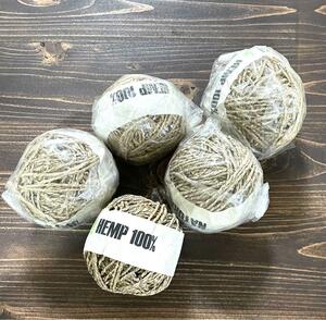 ヘンプコード HEMP 麻紐 ナチュラル 5玉 ミサンガなどのアクセサリー作りに