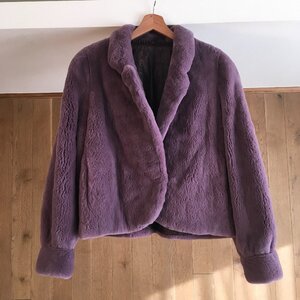 美品　SAGA MINK サガミンク 毛皮 Superb Quality　シェアード ミンクファー　　コートF 　パープル