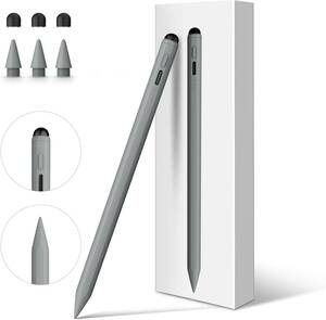 【2in1 ipad ペンシル・13分急速充電】Mixoo タッチペン スタイラスペン 超高感度 ipad ペン 極細 iPad用pencil (ダークグレー)