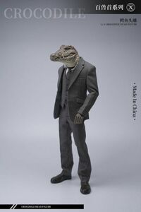 Mostoys 1/6 サイズ ワニ 爬虫類 ヘッド 動物 素体 フィギュア 交換頭 プラモデル 樹脂 おもちゃ 模型 スタチュー 誕生日プレゼントMS2104B