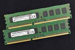 4GB 2枚組 (合計:8GB) PC3L-12800E DDR3L-1600 ECC 1.35V/1.5V 2Rx8 両面実装 240pin ECC Unbuffered DIMM MT Micron (管:SA6121 x9s