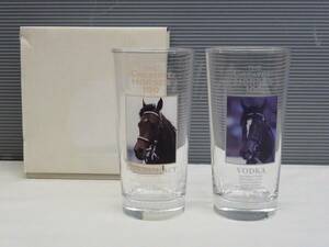 送料無料☆ディープインパクト & ウォッカ 不滅の名馬グラスset☆未使用品 DEEP IMPACT & VODKA. THE GREATEST HORSES 100