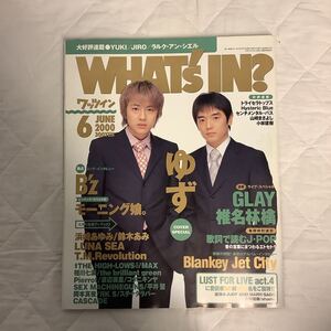 ワッツイン 2000年6月号 ゆず / B´z / 浜崎あゆみ / GLAY / 椎名林檎 / Blankey Jet city