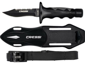 CRESSI（クレッシィ）PREDATOR プレデター ナイフ 全長:180mm ブラックコーティング 420ステンレス [BRC554500] 小型ナイフ ダイバーナイフ