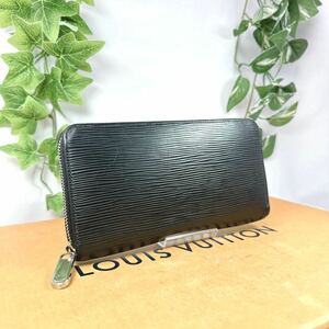 【美品】1円 ルイヴィトン LOUIS VUITTON エピ ジッピー ラウンドファスナー 長財布 シリアル ブラック ノワール 黒 男女兼用 M61857