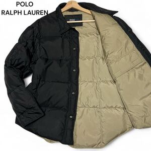 美麗品◎ダウン90%!! LLサイズ!! ポロラルフローレン【圧倒的な保温性】POLO RALPH LAUREN ダウン ジャケット ブラック 極暖 秋冬◎メンズ