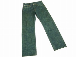 美品*EDWIN エドウィン*13oz GRAND BLUE SELVAGE DENIM*ターコイズブルー系*メンズ*ストレートデザインデニム*ジーンズ*ボトムス*29×33