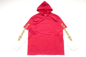 (XL)Supreme Layerd Hooded L/S Topシュプリームレイヤード長袖シャツRed赤