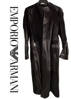 【美品・貴重】Emporio Armani カーフハラコレザー ロングコート