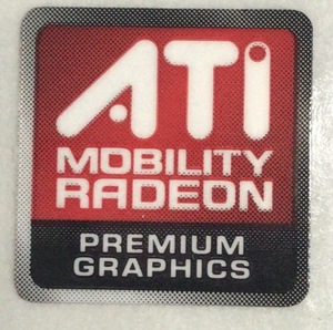 ■新品・未使用 ■10枚セット 【ATi MOBILITY RADEON 】エンブレムシール　【16*16㎜】送料無料・追跡サービス付き☆P243