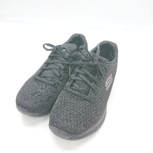 ◇ Θ SKECHERS ロゴ入り ローカットスニーカー サイズ22.5 ブラック レディース E