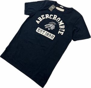 タグ付 未使用 ☆ Abercrombie&Fitch ☆ インディアン アーチロゴ ネイビー 半袖 Tシャツ S 春夏 アメカジ バイカー 人気 アバクロ■AC324