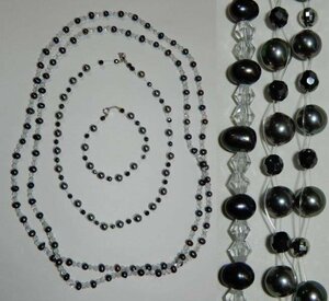 黒蝶真珠のネックレスやブレスレット 合計3点セット レターパックプラス可 0412W7G