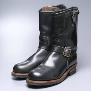 MG7276//PT91/アメリカ製*レッドウィング/RED WING*＃2268/メンズ8D/ショートエンジニア/スチールトゥ/エンジニアブーツ/革靴/黒/ブラック