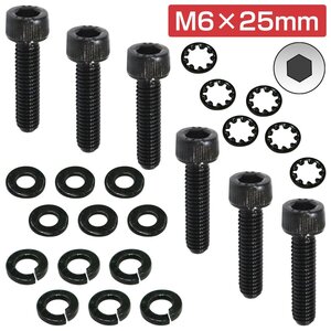 【新品即納】レカロ シート 固定用 高強度 ボルト M6×25 6本set SR1/2/3/4/5 LX LS LT A8 Cクラシック エルゴメド オルソペド 内歯set