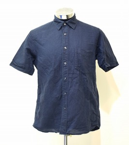 UNIQLO（ユニクロ）リネン コットン シャツ (半袖) 334-051209 麻 綿 LINEN COTTON S/S SHIRT BLACK L