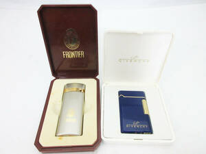 N9262【ガスライター】2本★GIVENCHY ジバンシー ジバンシィ★FRONTIER フロンティア★タバコ用品 喫煙グッズ★ケース付★中古★