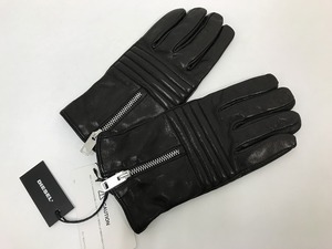 【未使用】 ディーゼル DIESEL タグ付き 上品でエレガントなお洒落の魅力 手袋23ｃｍ キレイめコーデと相性抜群 グローブ防寒 黒