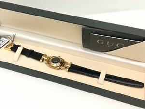 GUCCI グッチ 6300L ホースビット レディース 腕時計 クォーツ 黒文字盤 稼働品 電池交換済み 中古【UW060006】