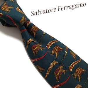 Salvatore Ferragamo フェラガモ ネクタイ ハイブランド 緑系 グリーン 2630