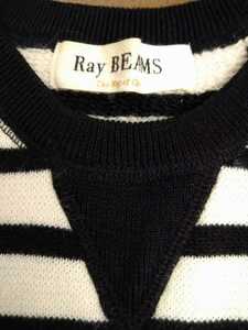 Ray BEAMS クルーネック ボーダーニット　