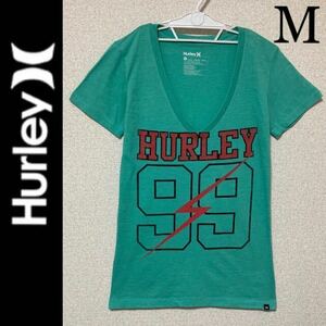 １回着新品同様☆Hurley VネックTシャツ M 半袖Tシャツ ハーレー