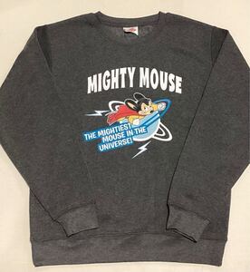 マイティ・マウス◎Mighty Mouse ◎トレーナー（スウェット）Lサイズ◎ダークグレー◎長期保管・デッドストック・未着用◎タグ付き