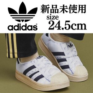 新品未使用 adidas 24.5cm PUFFYLETTE アディダス オリジナルス パフィレッタ SUPER STAR SST スーパースター モック シューズ 箱有り