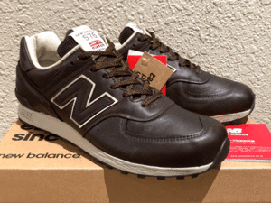 国内正規品 廃番 オールレザー New Balance M576CBB BROWN UK製 US8.5 26.5cm 新品 イギリス英国製 NB スニーカー 茶 ブラウン×ベージュ