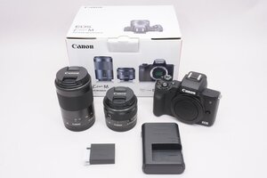 ミラーレスカメラ EOS Kiss M ダブルズームキット ブラック ■Canon★Joshin(ジャンク)2541【1円開始・送料無料】