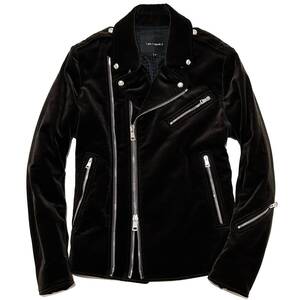 定価16.5万 1piu1uguale3　ITALY VELVETEEN STRETCH RIDERS JACKET Ⅳ ベルベットライダースジャケット ブルゾン Junhashimoto akm wjk