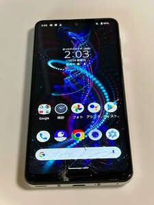 タッチ不良/下割れ SHARP AQUOS R5G 908SH ホワイト 256GB ソフトバンク ※ジャンク バッテリー良好 スマホ本体 Y9