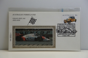 即決！F1 フォーミュラ ワン 1985 オーストラリアGP 記念封書 マクラーレン アラン・プロスト 197A00