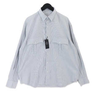 未使用 Porter Classic ポータークラシック ROLL UP STRIPE SHIRT PC-016-2212 ロールアップシャツ グレー M タグ付き 20019761