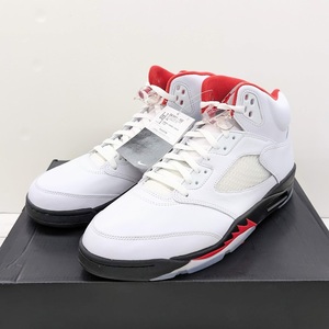 未使用品 NIKE AIR JORDAN 5 RETRO DA1911-102 WHITE FIRE RED-BLACK ナイキ エアジョーダン 5 レトロ ホワイト ファイアレッド