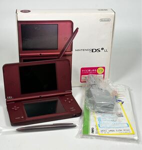 1円〜 ◆ ニンテンドー DSi LL ワインレッド / 任天堂 NINTENDO 本体 / タッチペン アダプター 箱説付 本体 / 通電確認済【美品】