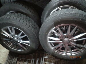 weds VELVA 15x6J P114.3 +53 グッドイヤー アイスナビ6 195/65R15 2018年製 4本 ノア ヴォクシー ステップワゴン セレナ