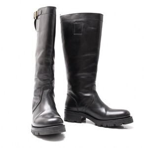 ジルサンダーJIL SANDER レザーロングブーツ 黒35 1/2(22.5cm位)