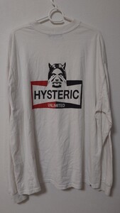 ヒステリックグラマー　HYSTERIC GLAMOUR　ロンT　長袖Tシャツ　 白 ホワイト　サイズXL　送料無料