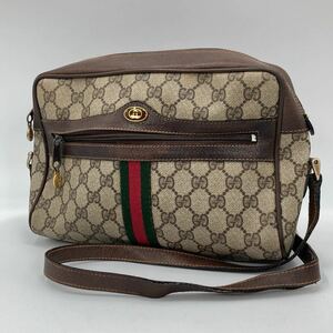 (B39) GUCCI グッチ オールドグッチ シェリーライン GGスプリーム GG柄 ショルダーバッグ レザー PVC ヴィンテージレディース メンズ