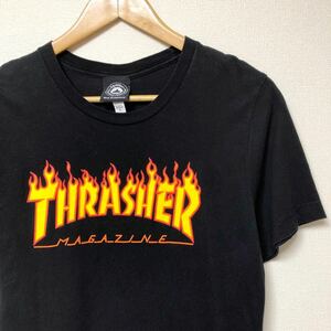 THRASHER /スラッシャー /メンズM ブラック 半袖Tシャツ トップス プリントTシャツ ビッグロゴ フロントプリント アメカジ USA古着