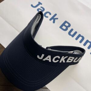 送料無料ジャックバニーbyパーリーゲイツ最新JACK BUNNY機能性サンバイザー撥水速乾通気性軽量STRETCHアジャスターベルトunisex Navy新品