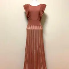 ✨新品 ダク付き✨　リリアンカラット　ワンピース　シアーストライプニット　M