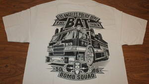 【LAPD】BOMB SQUAD ロス市警 爆発物処理班 ロサンゼルスポリス Los Angeles POLICE TシャツサイズL 爆弾処理班　LAPD　ポリス