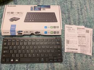 ◎0611u1539　エレコム Bluetooth キーボード パンタグラフ式 軽量 マルチOS対応 iPad Surface Chromebook ブラック TK-FBP102BK