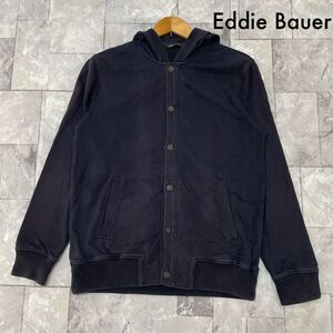 Eddie Bauer エディーバウアー sweat スウェット カーディガン hoodie フード アウトドア 00s y2k ネイビー ナスコン サイズS 玉FL3437