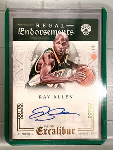 激レア/99枚限定 Auto 15 Panini Ray Allen レイ・アレン 直筆 サイン NBA Bucks Sonics ユニフォーム バスケ 3P王 レジェンド HOF 優勝