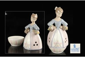 [URA]LLADRO/リヤドロ「私の秘密」/#6555/フィギュリン/H19.5cm/共箱/10-1-125　(検索)骨董/フィギュア/人形/置物/インテリア