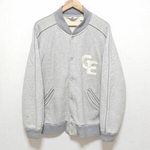 初期モデル◎【GOOD ENOUGH】グッドイナフ スウェット スタジャン グレー GE ロゴ ワッペン 裏起毛 ジャケット 90s サイズL/Y15925jS